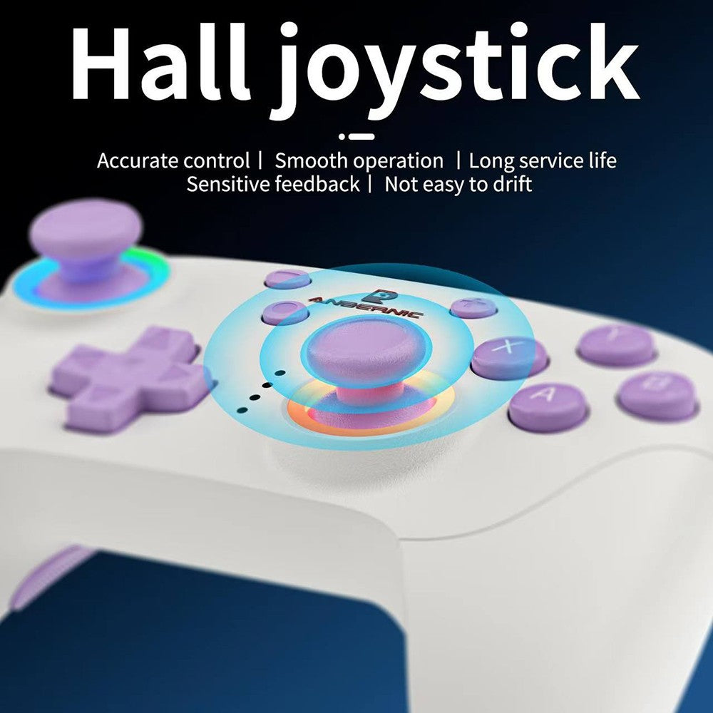 Herný ovládač ANBERNIC RG P01, Hall efektové spúšte a joystick, šesťosový gyroskop, Bluetooth/2.4G bezdrátové/káblové pripojenie, 9 hodín výdrže, kompatibilný s PC, Switch, Android, iOS, Steam - čierna