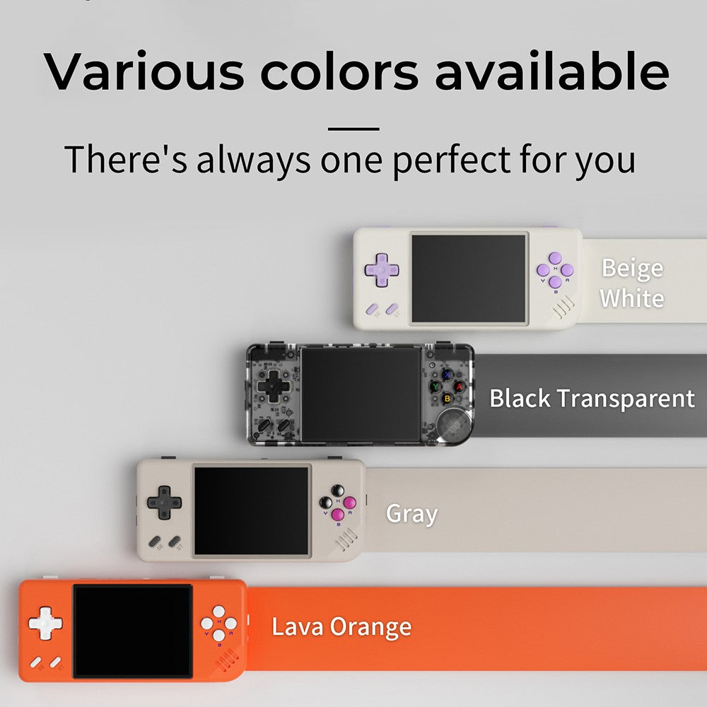 Herná konzola ANBERNIC RG28XX, 2,83-palcový IPS displej, 64GB TF karta, predinštalovaných 5000+ hier, multimediálne aplikácie, 8 hodín hrania, HDMI výstup - transparentná čierna