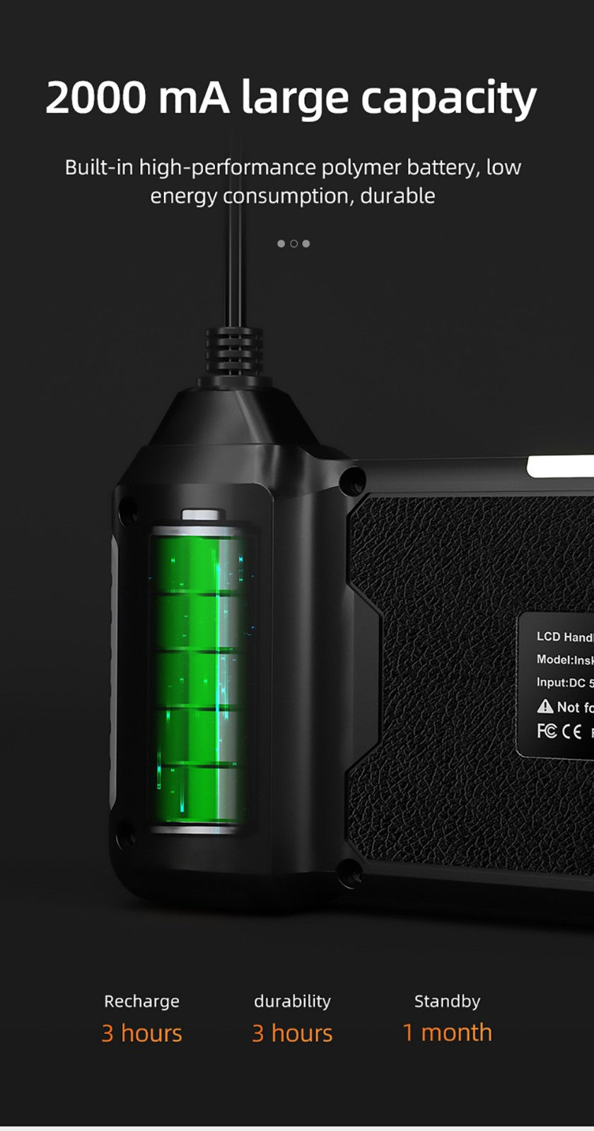 Endoskop ANESOK 113B, 4,3" IPS displej, jeden objektív, rozlíšenie 1080P, 6 nastaviteľných LED svetiel, 3 hodiny prevádzky, vodotesný IP67, 1m kábel - oranžová