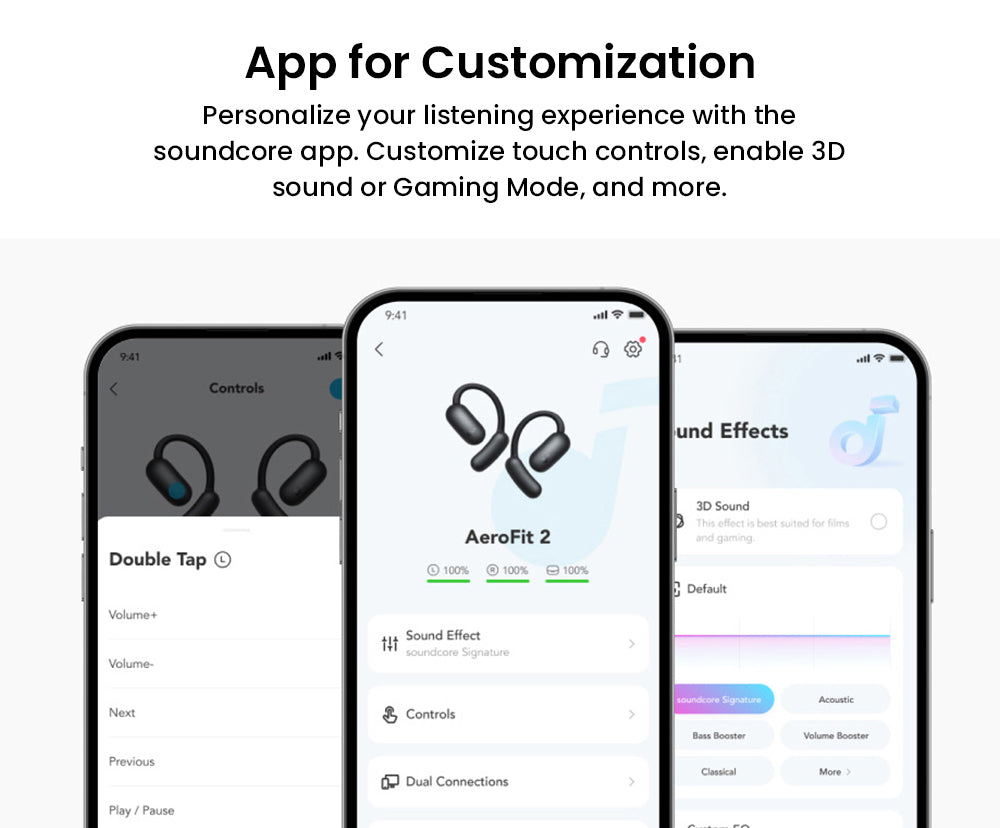 Bezdrôtové náušníky Anker Soundcore AeroFit 2 s otvoreným tvarom, nastaviteľnými háčikmi na uši, Bluetooth 5.4, Hi-Res bezdrôtový zvuk – čierna farba