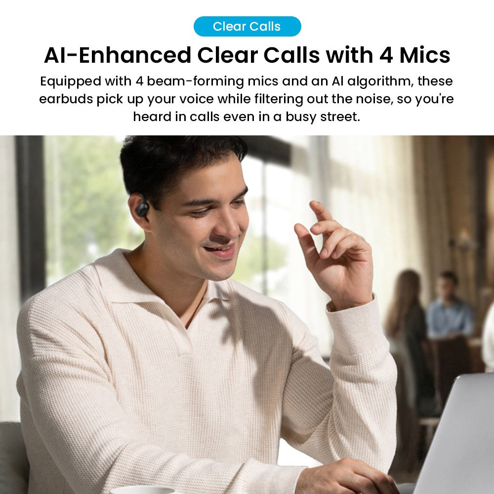 Bezdrôtové náušníky Anker Soundcore AeroFit 2 s otvoreným tvarom, nastaviteľnými háčikmi na uši, Bluetooth 5.4, Hi-Res bezdrôtový zvuk – čierna