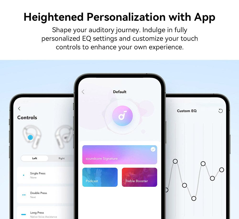 Slúchadlá Anker Soundcore AeroFit s otvorenou konštrukciou, ergonomickým háčikom na ucho, vodotesnosťou IPX7, ovládanie cez aplikáciu, až 42 hodín prehrávania – modrá