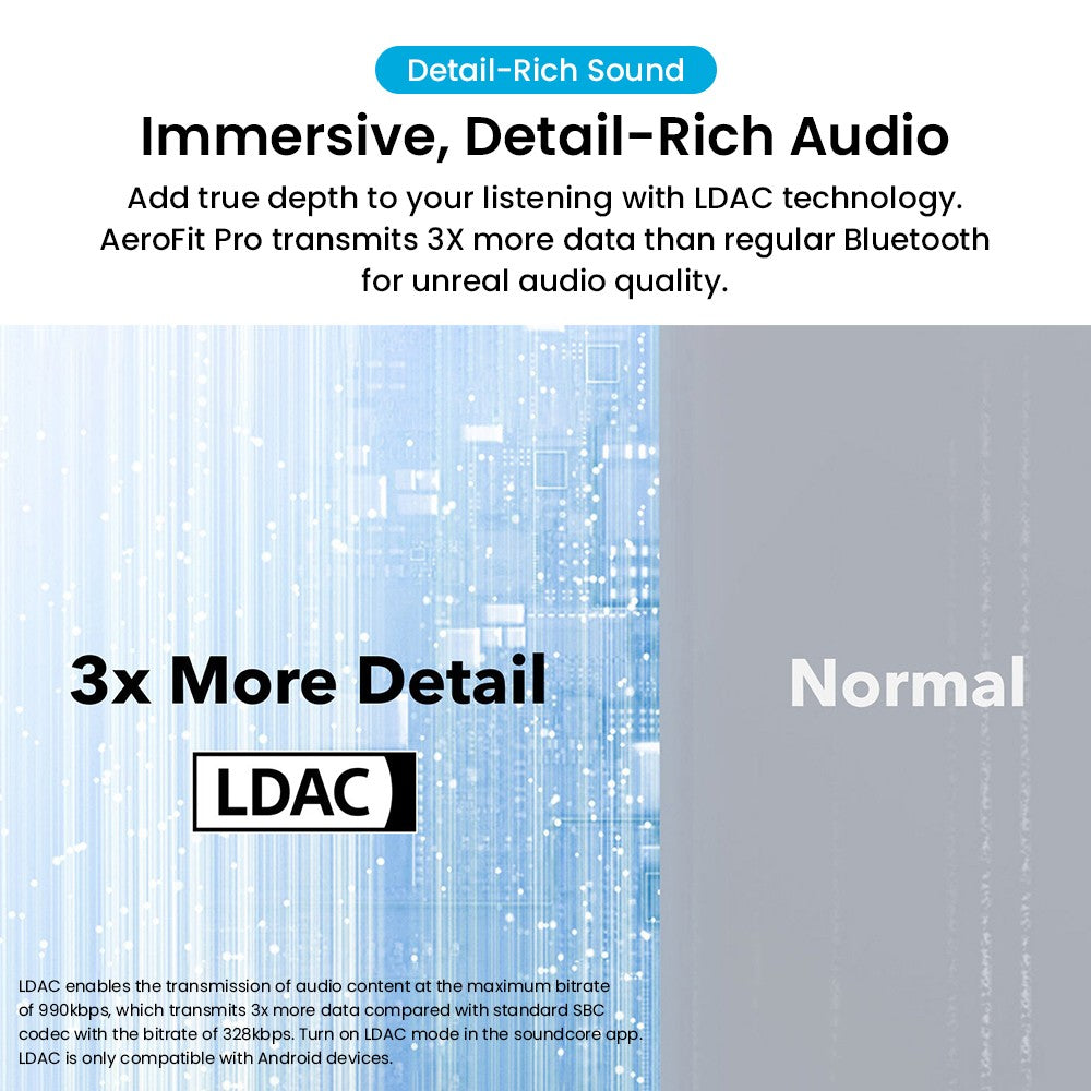 Slúchadlá Anker Soundcore AeroFit Pro s otvorenou konštrukciou, Bluetooth 5.3, výdrž batérie až 46 hodín - čierna