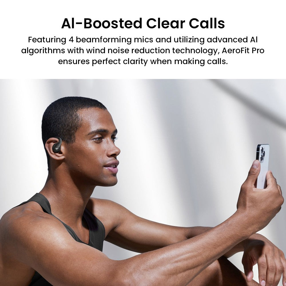 Slúchadlá Anker Soundcore AeroFit Pro s otvorenou konštrukciou, Bluetooth 5.3, výdrž až 46 hodín - čierna