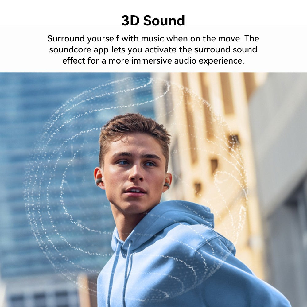 Slúchadlá Anker Soundcore C30i s otvoreným tvarom, uchylovacími háčikmi, Bluetooth 5.3, vodoodolnosťou IPX4, výdrž batérie až 30 hodín – biela