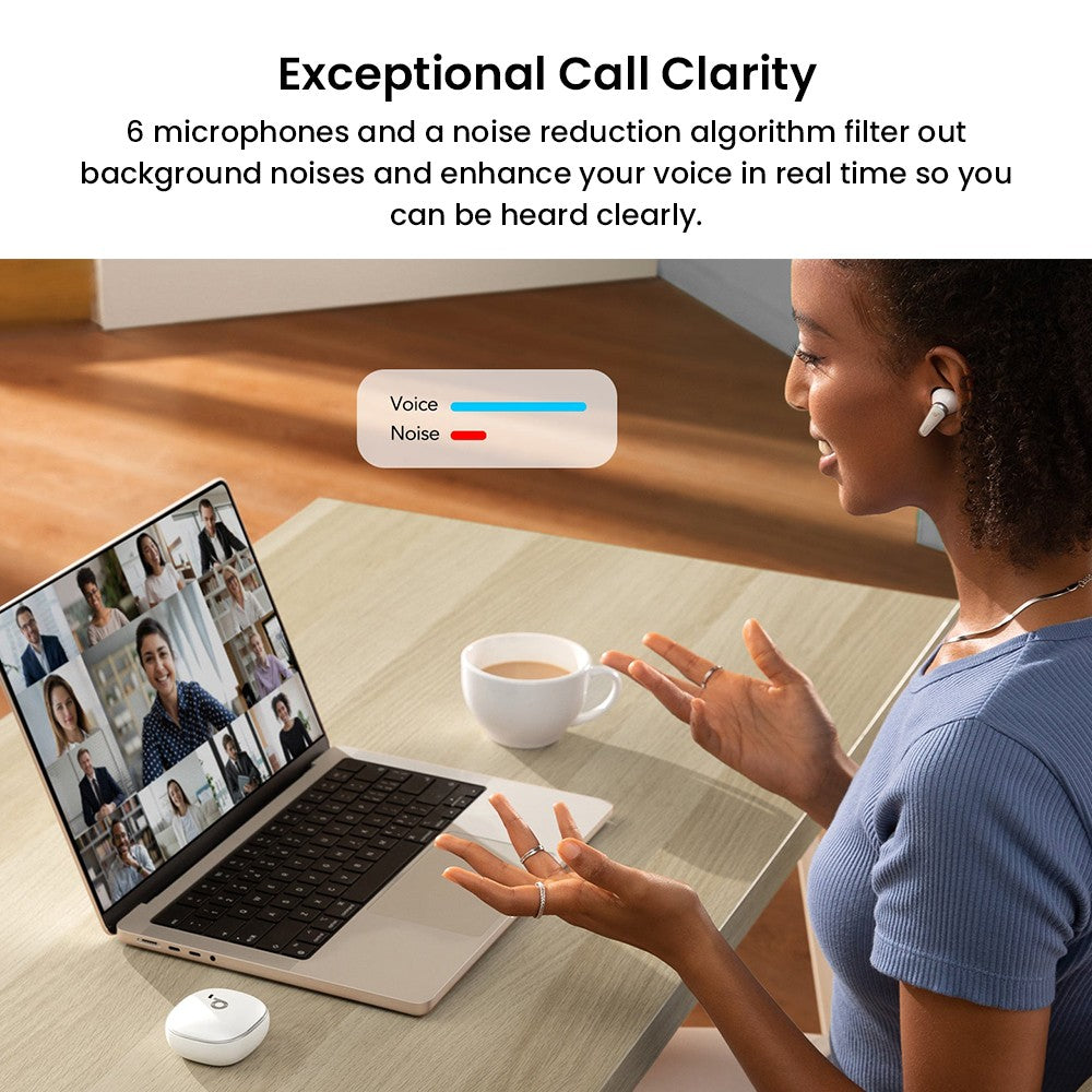 Anker Soundcore Liberty 4 True Wireless ANC slúchadlá, Hi-Res bezdrátový zvuk, priestorový zvuk s dvoma režimami, senzor srdcového tepu - čierna