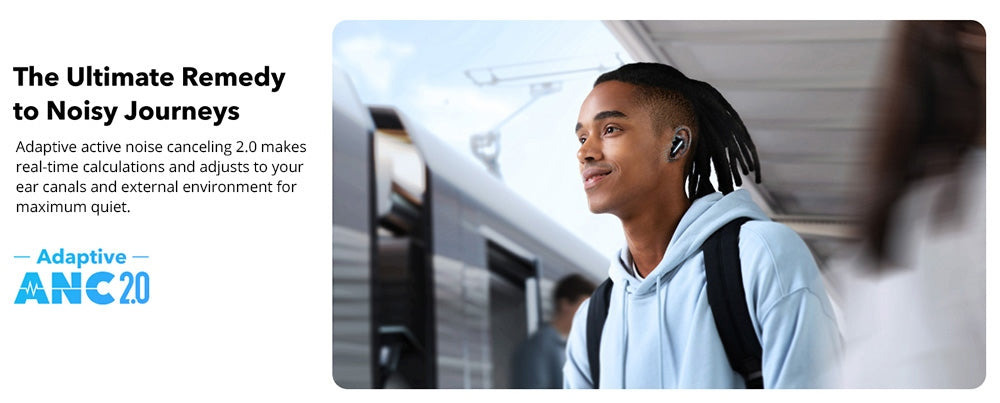 Slúchadlá Soundcore Liberty 4 NC Earbuds TWS, adaptívny potlač hluku ANC 2.0, Bluetooth 5.3, vodoodolnosť IPX4, rýchle nabíjanie – biela