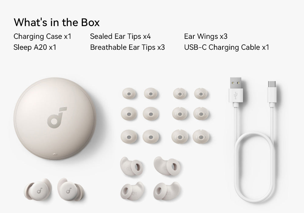 Slúchadlá Anker Soundcore Sleep A20, slúchadlá na spánok s potlačením hluku, výdrž až 80 hodín