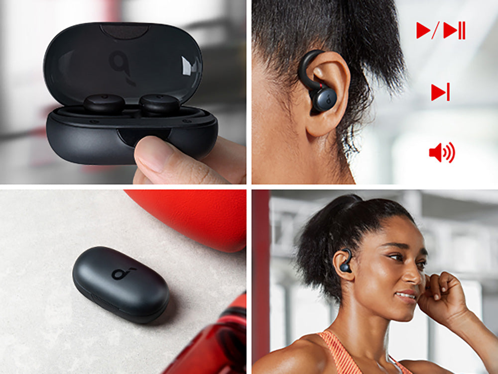 Bezdrôtové náušníky Anker Soundcore Sport X10 TWS na cvičenie – čierna farba