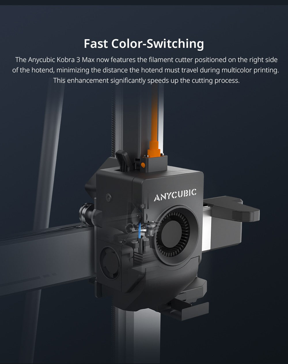 3D tlačiareň Anycubic Kobra 3 Max Combo, tlač až 8 farbami, farebný motor ACE Pro, vysoká tlačová rýchlosť 600 mm/s, automatické vyrovnanie a ochrana proti strate krokov, 420*420*500 mm