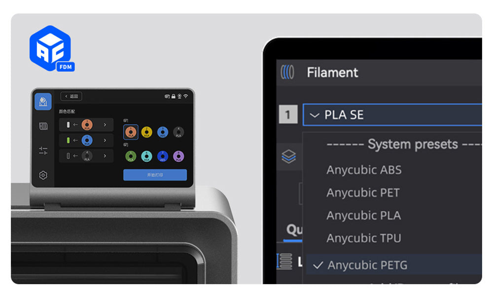 3D tlačiareň ANYCUBIC KOBRA S1 COMBO, živý 8-farebný tlač, ultra vysoká rýchlosť 600 mm/s, automatické vyrovnanie, 320 °C výhrevná hlava, ultra tichý chod 44 dB, konštrukcia CoreXY, 250*250*250 mm