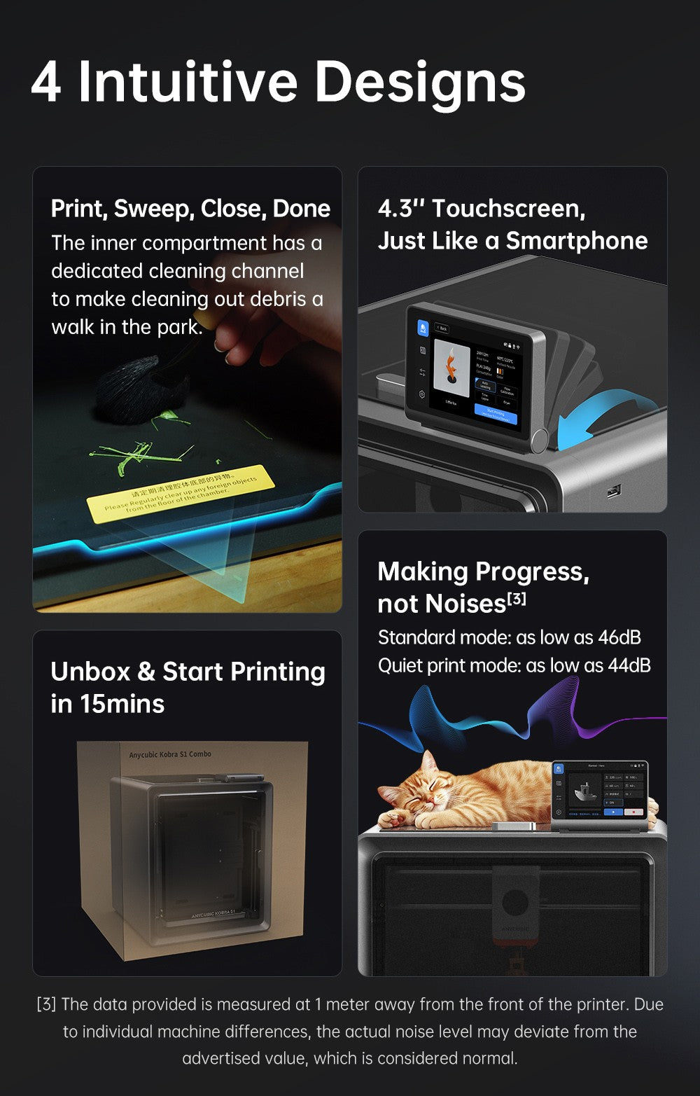 3D tlačiareň Anycubic Kobra S1, uzavretá konštrukcia CoreXY, ultra-rýchly tlač 600 mm/s, podpora tlače viacerých farieb s ACE Pro, 320℃ horký koniec, ultra-tichý chod 44dB, 250*250*250mm