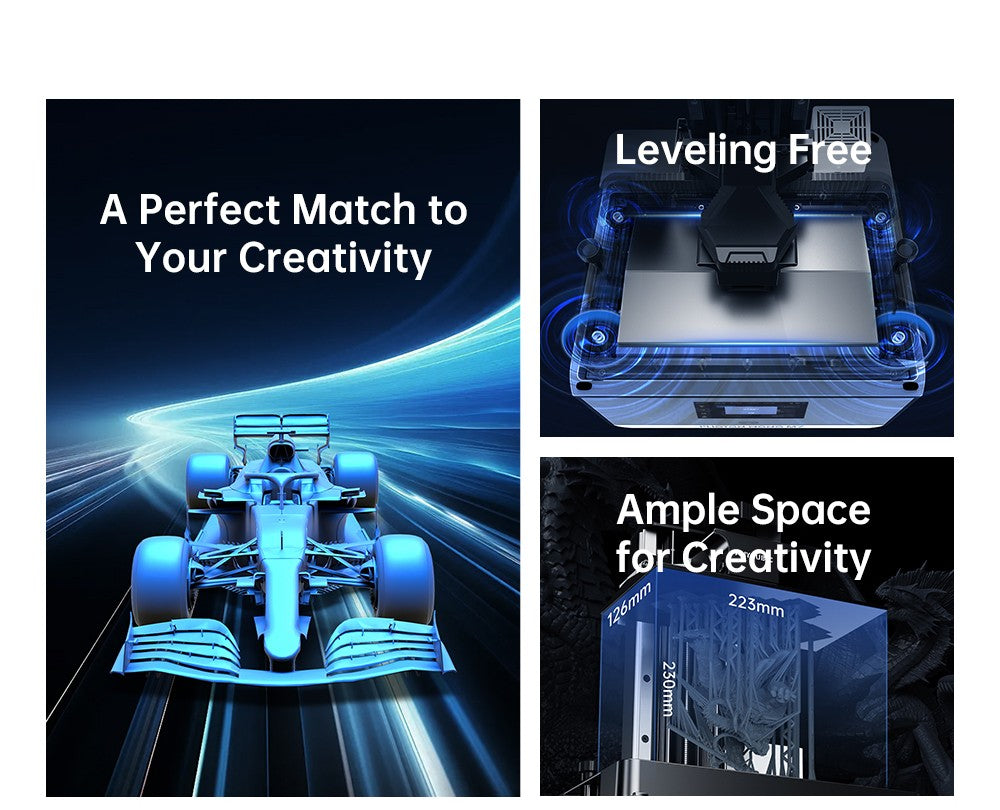 Anycubic Photon Mono M7 živicový 3D tlačiar, tlačová rýchlosť 90 mm/h, 14K COB zdroj, 10,1 palcový Mono LCD, dynamické vypínanie svetla, bez potreby vyrovnania, 223*126*230 mm