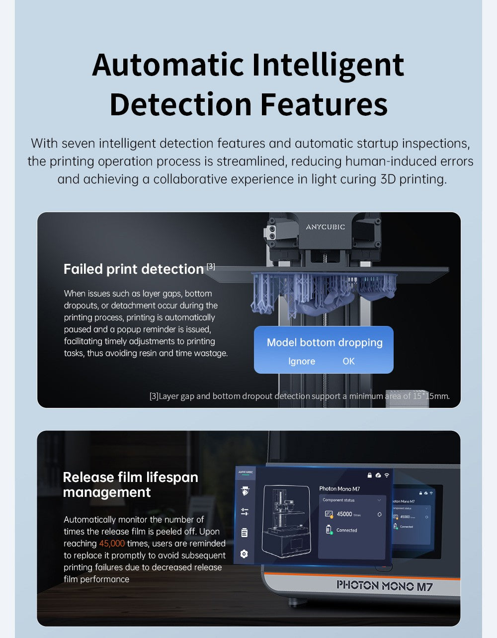 Anycubic Photon Mono M7 živicový 3D tlačiar, tlačová rýchlosť 90 mm/h, 14K COB zdroj, 10,1 palcový Mono LCD, dynamické vypínanie svetla, bez nutnosti vyrovnania, 223*126*230 mm