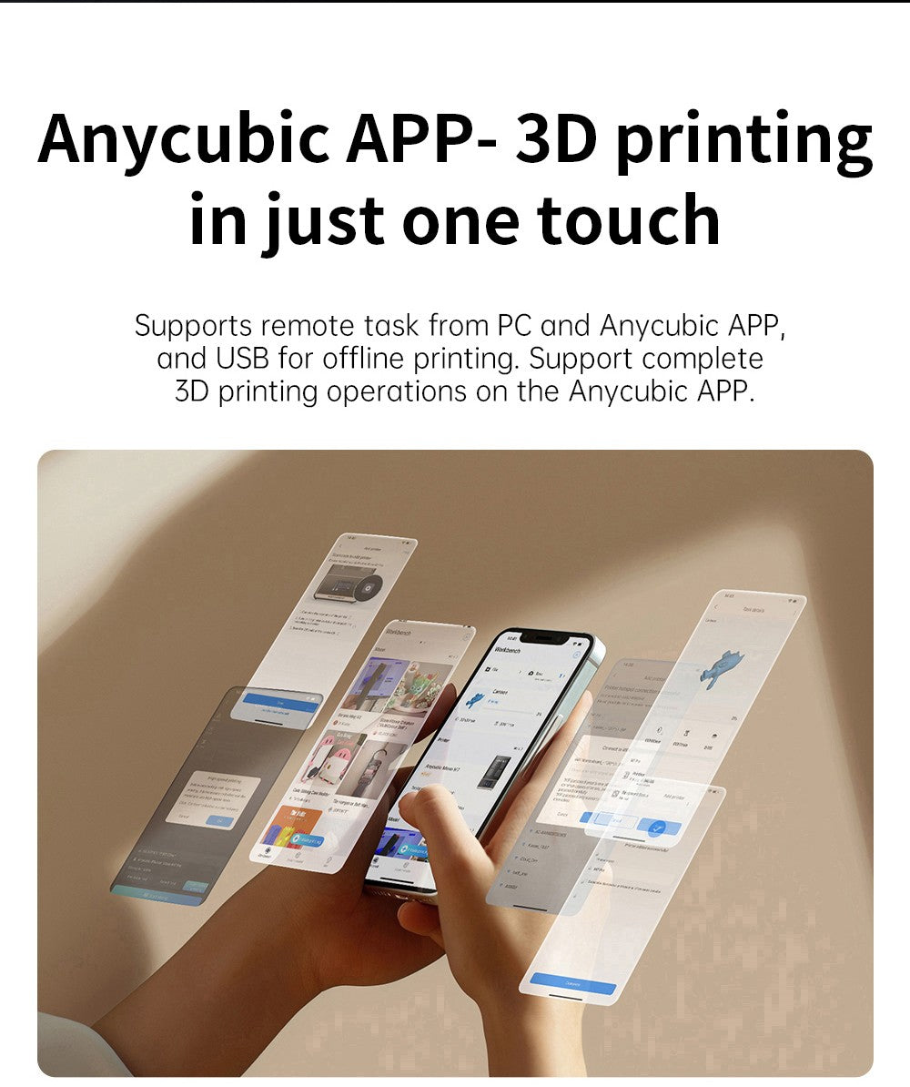 Anycubic Photon Mono M7 živicový 3D tlačiar, tlačová rýchlosť 90 mm/h, 14K COB zdroj, 10,1 palcový Mono LCD, dynamické vypínanie svetla, bez potreby vyrovnania, 223*126*230 mm