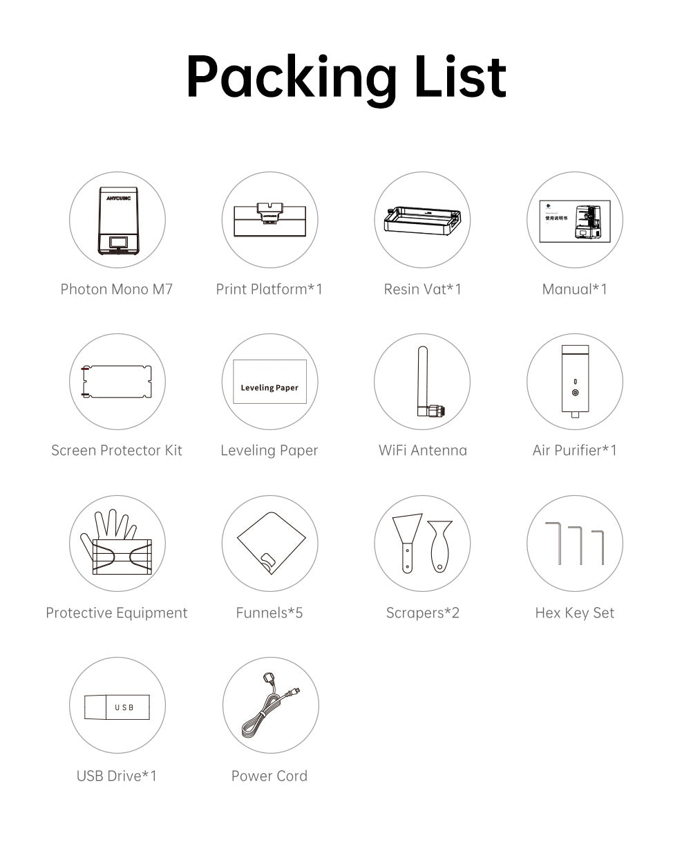 Anycubic Photon Mono M7 živicový 3D tlačiar, tlačová rýchlosť 90 mm/h, 14K COB zdroj, 10,1 palcový Mono LCD, dynamické vypínanie svetla, bez nutnosti vyrovnania, 223*126*230 mm