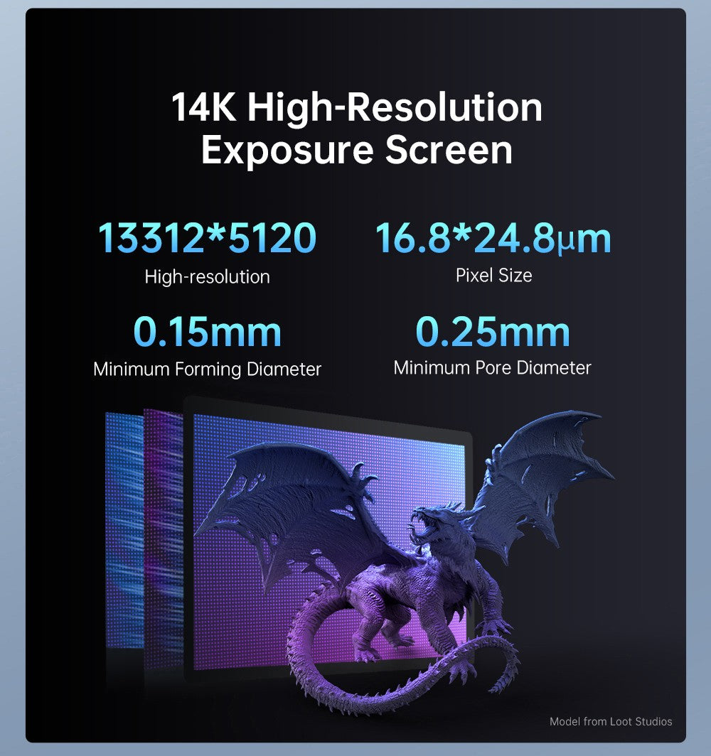 Anycubic Photon Mono M7 živicový 3D tlačiar, tlačová rýchlosť 90 mm/h, 14K COB zdroj, 10,1 palcový Mono LCD, dynamické vypínanie svetla, bez nutnosti vyrovnania, 223*126*230 mm