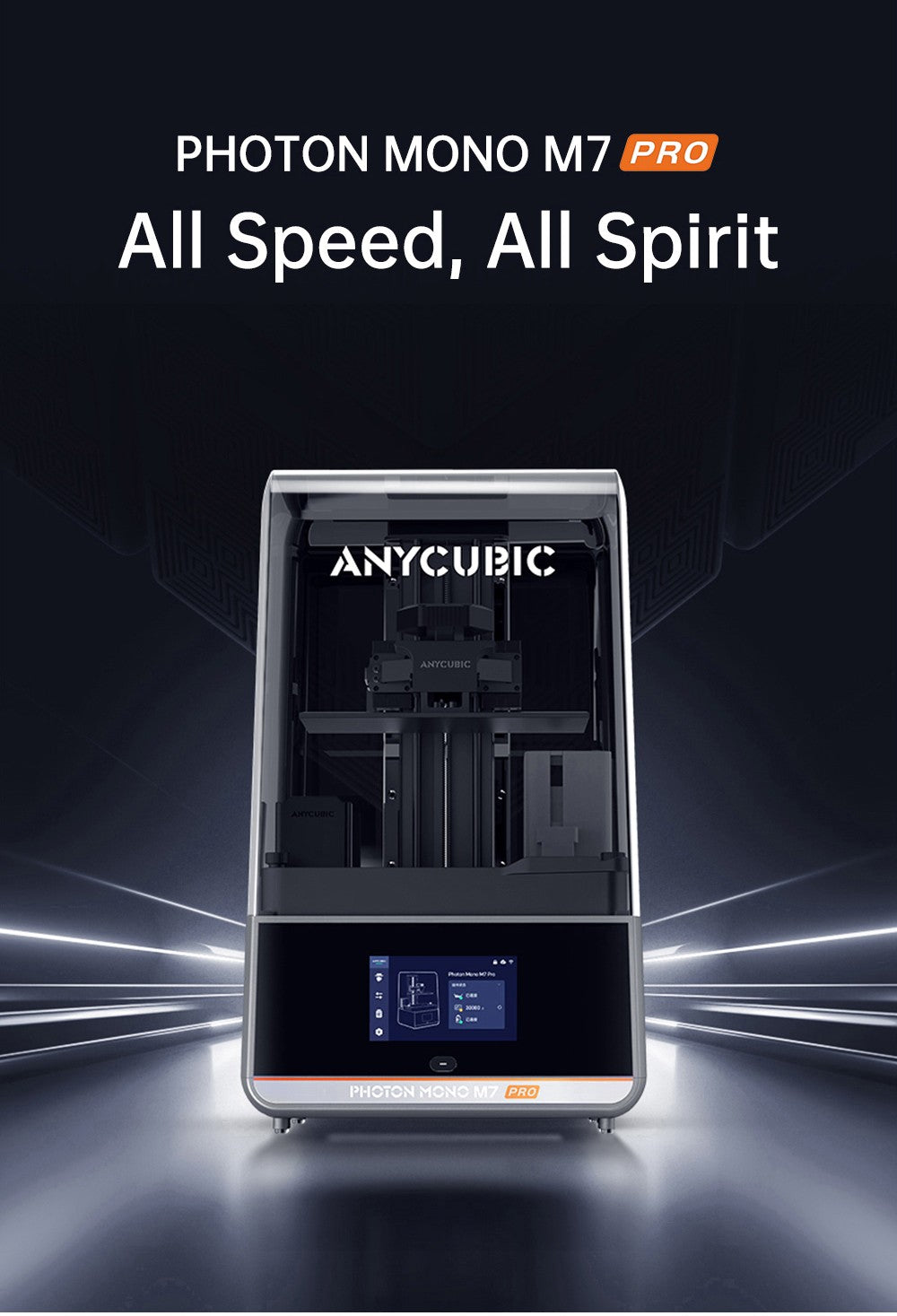 Anycubic Photon Mono M7 Pro živicová 3D tlačiareň, výška vrstvy 0,1 mm, rýchlosť tlače 170 mm/h, 14K COB LighTurbo 3.0 zdroj svetla, 10,1