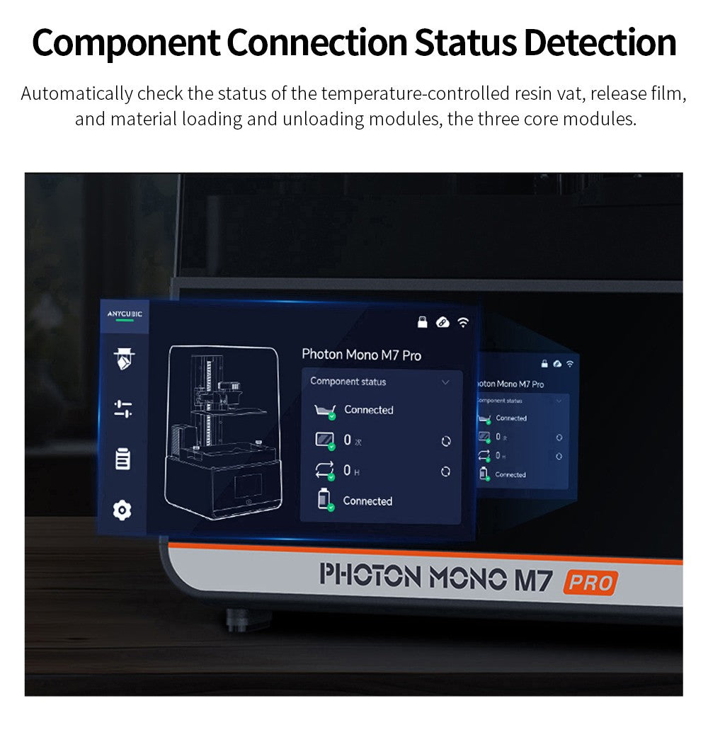 Anycubic Photon Mono M7 Pro živicová 3D tlačiareň, výška vrstvy 0,1 mm, rýchlosť tlače 170 mm/h, 14K COB LighTurbo 3.0 zdroj svetla, 10,1