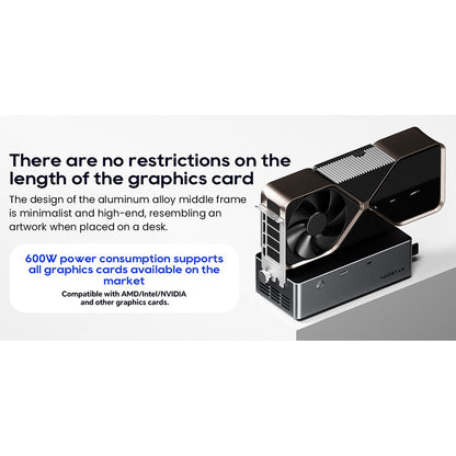 AOOSTAR AG02 eGPU Dock with Oculink &amp; USB4 Port, 100W Reverse Charging, Built-in 800W Power Supply, Supports TGX Interface Hot-swap