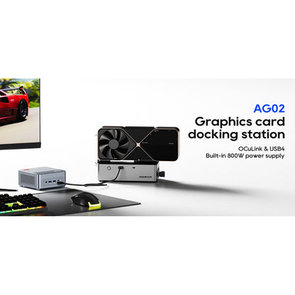 AOOSTAR AG02 eGPU Dock with Oculink &amp; USB4 Port, 100W Reverse Charging, Built-in 800W Power Supply, Supports TGX Interface Hot-swap