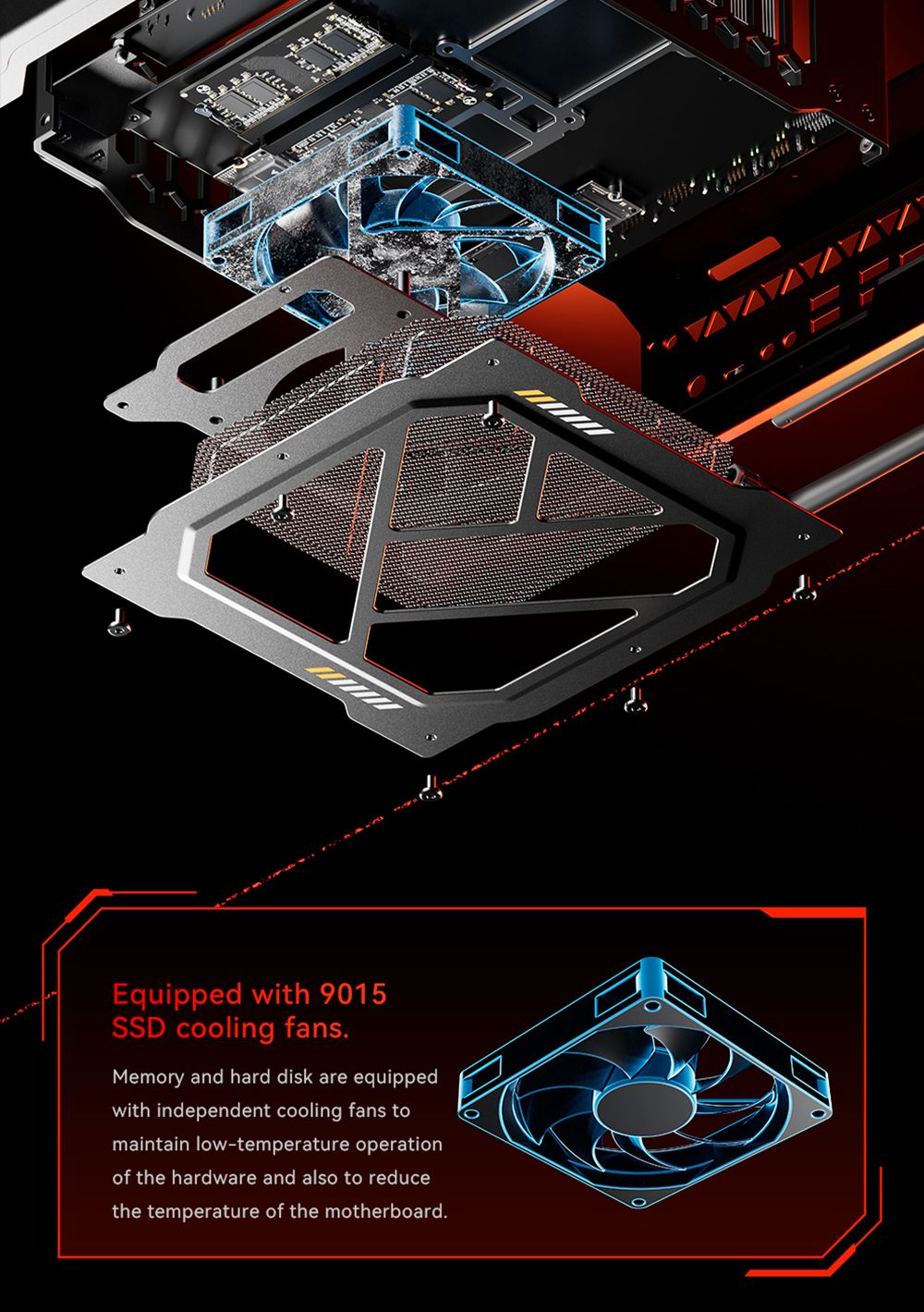 AOOSTAR GODX herný mini PC s dedikovanou GPU, procesor AMD Ryzen 9 6900HX s 8 jadierami a taktom 4,9 GHz, grafická karta AMD Radeon RX 6600LE s 8 GB pamäte a 128-bitovým rozhraním, 32 GB RAM, 1 TB SSD, WiFi6, 2x 2,5G LAN, 5x USB3.2, 1x USB4, 1x Type-C, 1x DP, 1x HDMI, 2x konektor pre slúchadlá, 2x konektor pre mikrofón - EU zástrčka