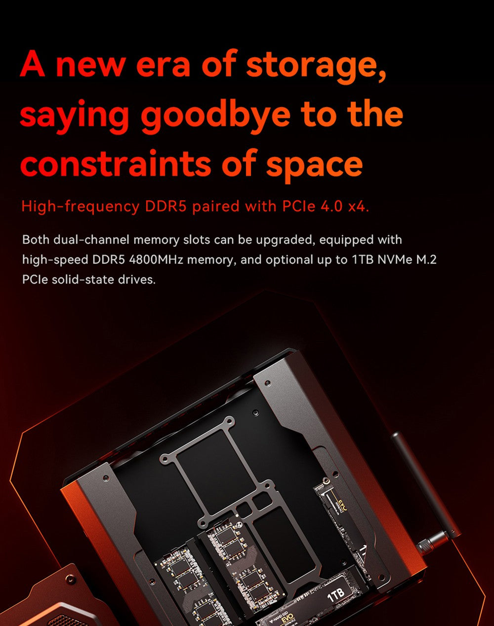 AOOSTAR GODX herný mini PC s dedikovanou GPU, procesor AMD Ryzen 9 6900HX s 8 jadierami a taktom 4,9 GHz, grafická karta AMD Radeon RX 6600LE s 8 GB pamäte a 128-bitovým rozhraním, 32 GB RAM, 1 TB SSD, WiFi6, 2x 2,5G LAN, 5x USB3.2, 1x USB4, 1x Type-C, 1x DP, 1x HDMI, 2x konektor pre slúchadlá, 2x konektor pre mikrofón - EU zástrčka