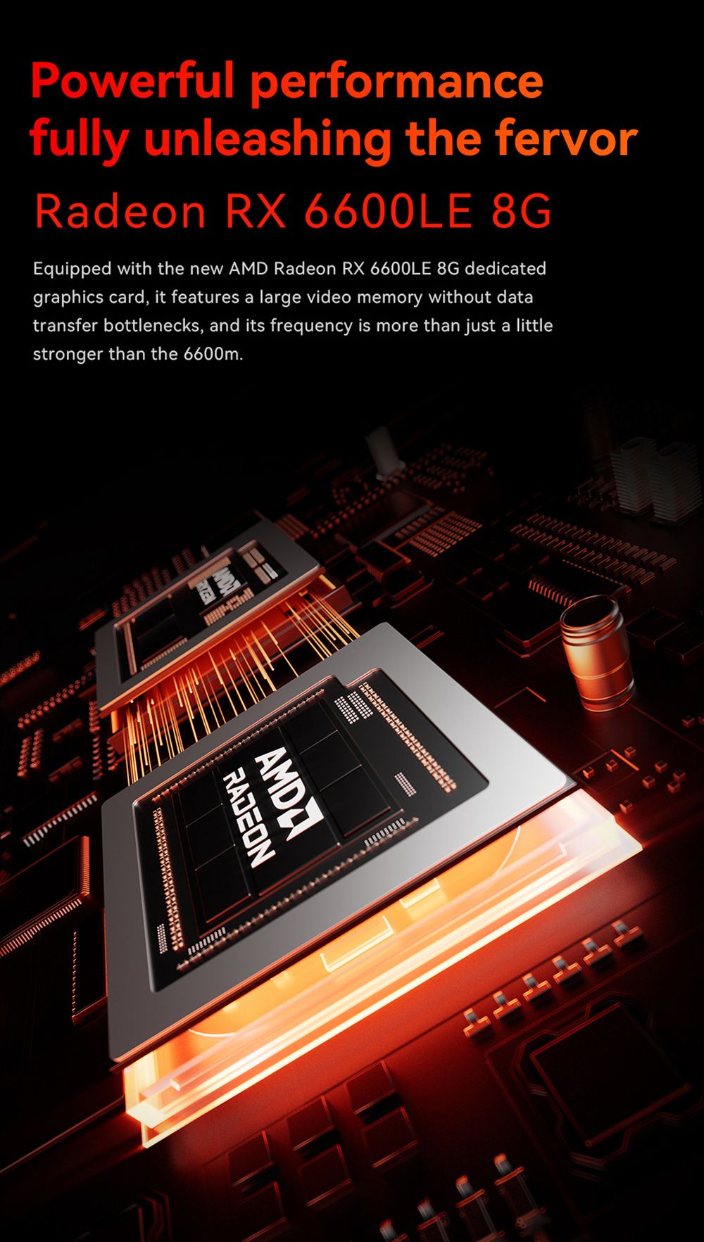 AOOSTAR GODX herný mini PC s dedikovanou GPU, procesor AMD Ryzen 9 6900HX s 8 jadierami a frekvenciou 4,9 GHz, grafická karta AMD Radeon RX 6600LE s 8 GB pamäte a 128-bitovým rozhraním, 32 GB RAM, 1 TB SSD, WiFi6, 2x 2,5G LAN, 5x USB3.2, 1x USB4, 1x Type-C, 1x DP, 1x HDMI, 2x konektor pre slúchadlá, 2x konektor pre mikrofón - EU zástrčka