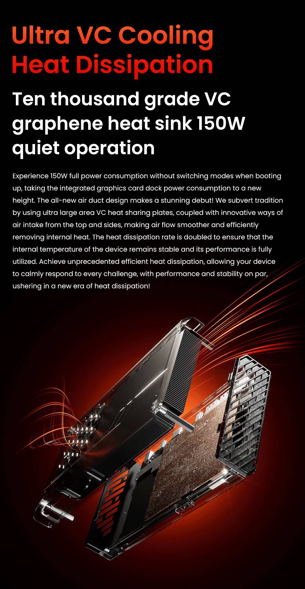 AOOSTAR XG76XT eGPU dokovací stanica s grafickou kartou AMD Radeon RX 7600MXT, 8GB GDDR6 RAM, 128bit, 1*USB 4.0, 1*Oculink, 1*HDMI, 2*DP, 1*Type-C, 100W reverzné nabíjanie - EU zástrčka