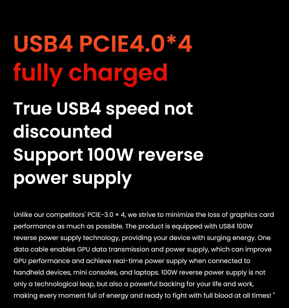 AOOSTAR XG76XT eGPU Dock s grafickou kartou AMD Radeon RX 7600MXT, 8GB GDDR6 RAM, 128bit, 1*USB 4.0, 1*Oculink, 1*HDMI, 2*DP, 1*Type-C, 100W reverzné nabíjanie - EU zástrčka