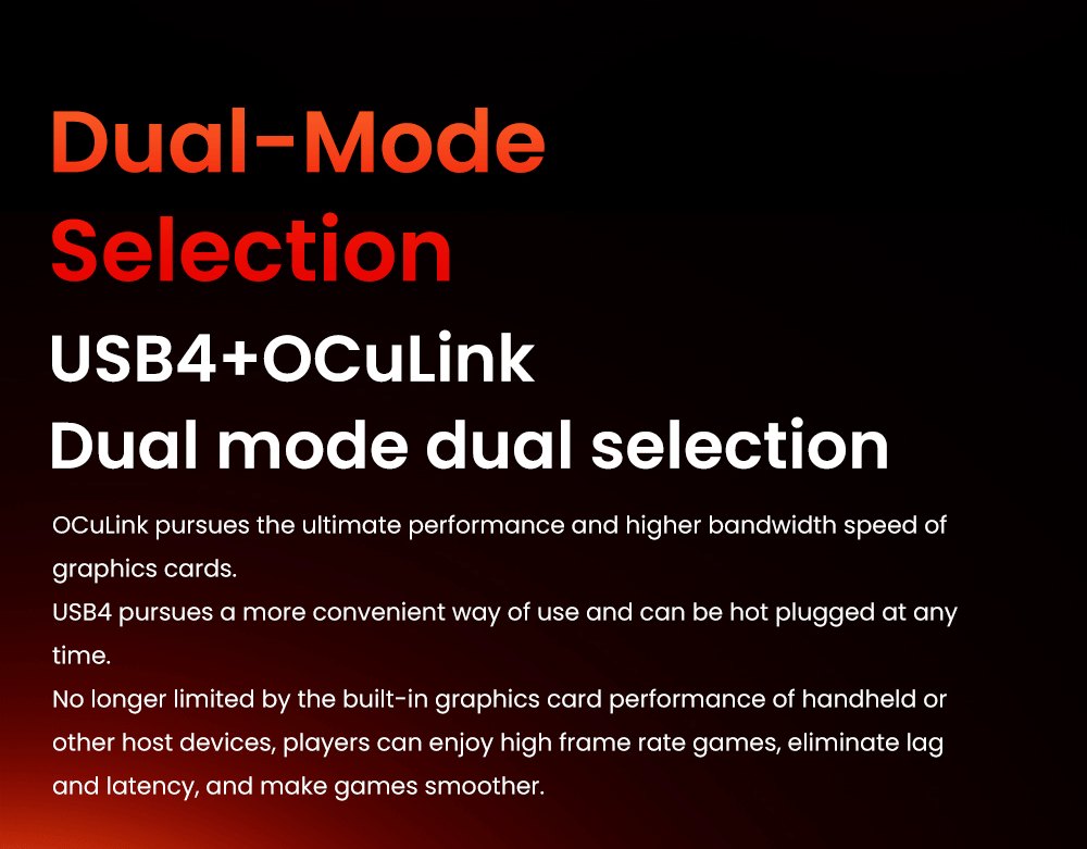 AOOSTAR XG76XT eGPU dokovací stanica s grafickou kartou AMD Radeon RX 7600MXT, 8GB GDDR6 RAM, 128bit, 1*USB 4.0, 1*Oculink, 1*HDMI, 2*DP, 1*Type-C, 100W reverzné nabíjanie - EU zástrčka