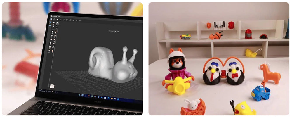 3D tlačiareň AOSEED X-MAKER pre deti a začiatočníkov, 120 - 300 mm/s, bez nutnosti vyrovnania podložky, tlač cez Wi-Fi, ultra tichý chod, ovládanie cez aplikáciu, podporuje PLA/ABS filament, 150*150*150mm