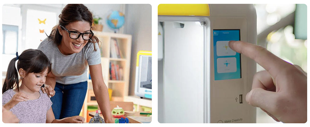 3D tlačiareň AOSEED X-MAKER pre deti a začiatočníkov, 120 - 300 mm/s, bez nutnosti vyrovnania podložky, tlač cez Wi-Fi, ultra tichý chod, ovládanie cez aplikáciu, podporuje PLA/ABS filament, 150*150*150mm