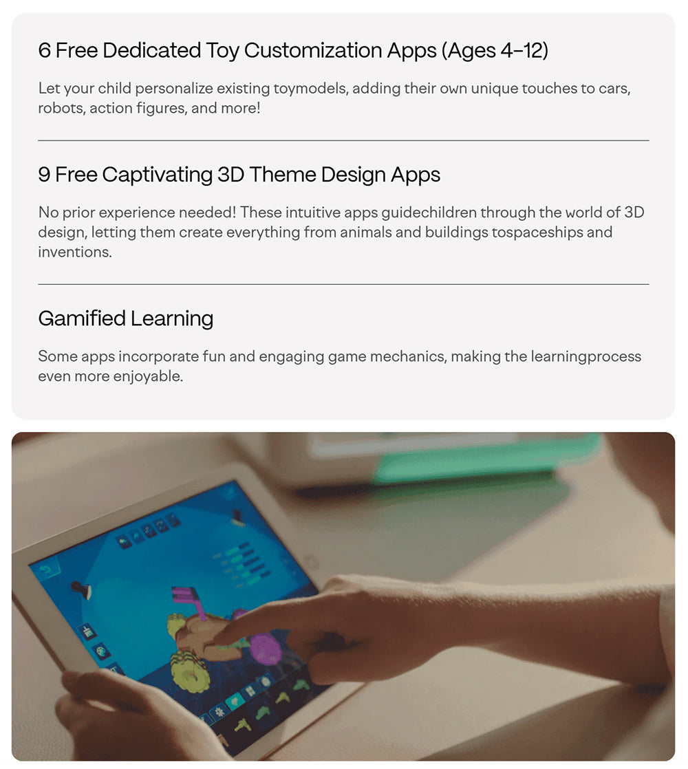 3D tlačiareň AOSEED X-MAKER pre deti a začiatočníkov, 120 - 300 mm/s, bez nutnosti vyrovnávania podložky, tlač cez Wi-Fi, ultra tichý chod, ovládanie cez aplikáciu, podporuje PLA/ABS filament, 150*150*150mm