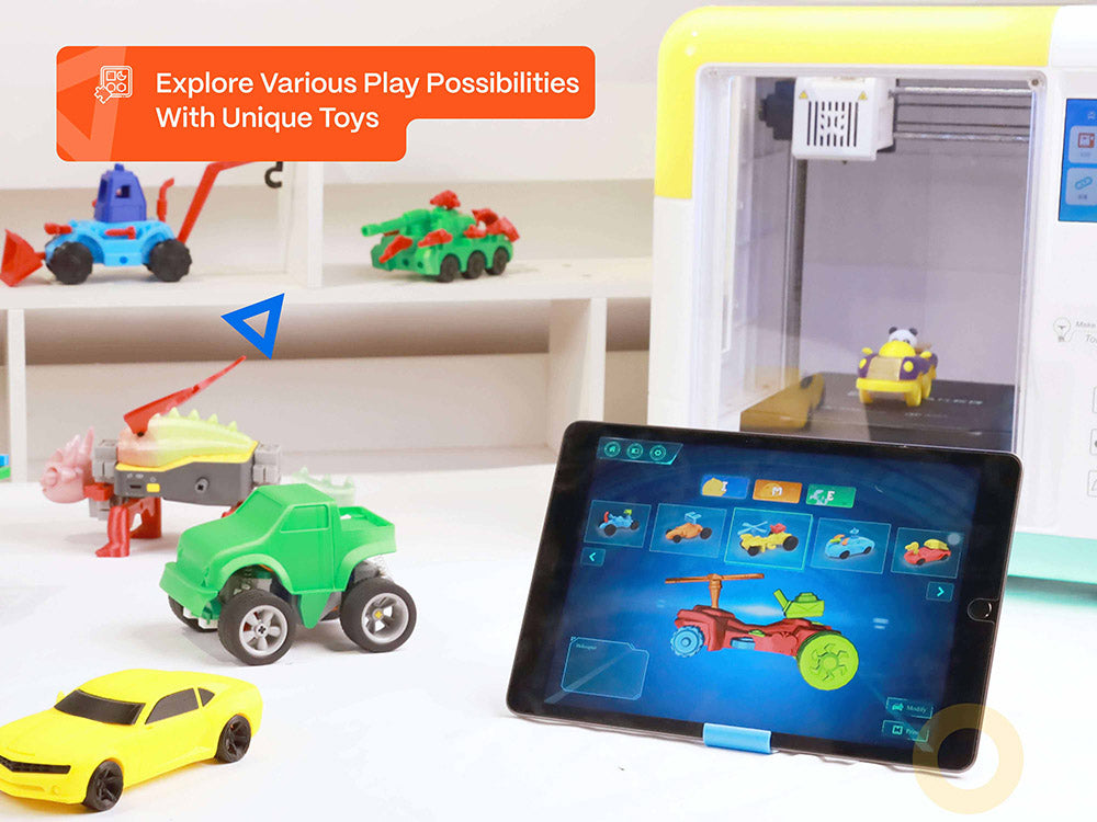 3D tlačiareň AOSEED X-MAKER pre deti a začiatočníkov, bez nutnosti vyrovnávania podložky, tlač cez Wi-Fi, ultra tichý chod, ovládanie cez aplikáciu, podporuje filamenty PLA/ABS