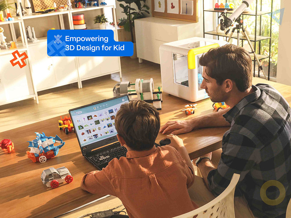 3D tlačiareň AOSEED X-MAKER pre deti a začiatočníkov, bez nutnosti vyrovnávania podložky, tlač cez Wi-Fi, ultra tichý chod, ovládanie cez aplikáciu, podporuje filamenty PLA/ABS