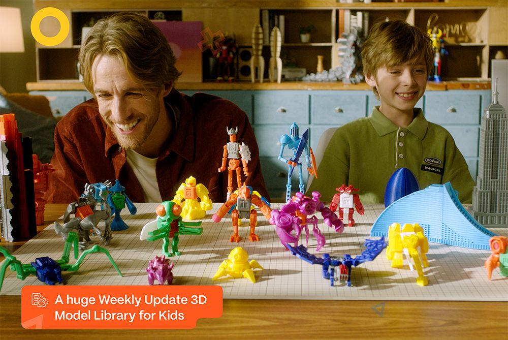 3D tlačiareň AOSEED X-MAKER JOY pre deti, s interakciou prostredníctvom umelej inteligencie a hlasových povelov, ovládanie cez inteligentnú aplikáciu, časozáznamové video, mini program.