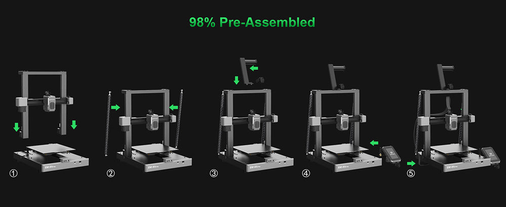 3D tlačiareň Artillery Sidewinder X4 Pro, 240*240*260 mm, tlačová rýchlosť 500 mm/s, lineárne vodidlá osí X a Y, priamy pohon extrudéra, automatické vyrovnanie s 81 bodmi, dvojité ťahové tyče, automatické čistenie trysky