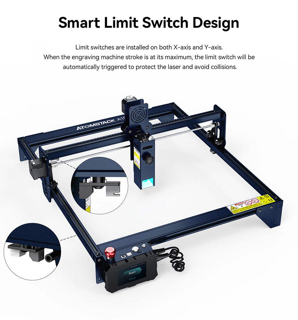 Laserový gravírovací a rezací stroj ATOMSTACK A10 Pro 10W, vysoká presnosť 0,01 mm, pevné zaostrenie, dvojité kompresné zaostrenie, 410*400 mm