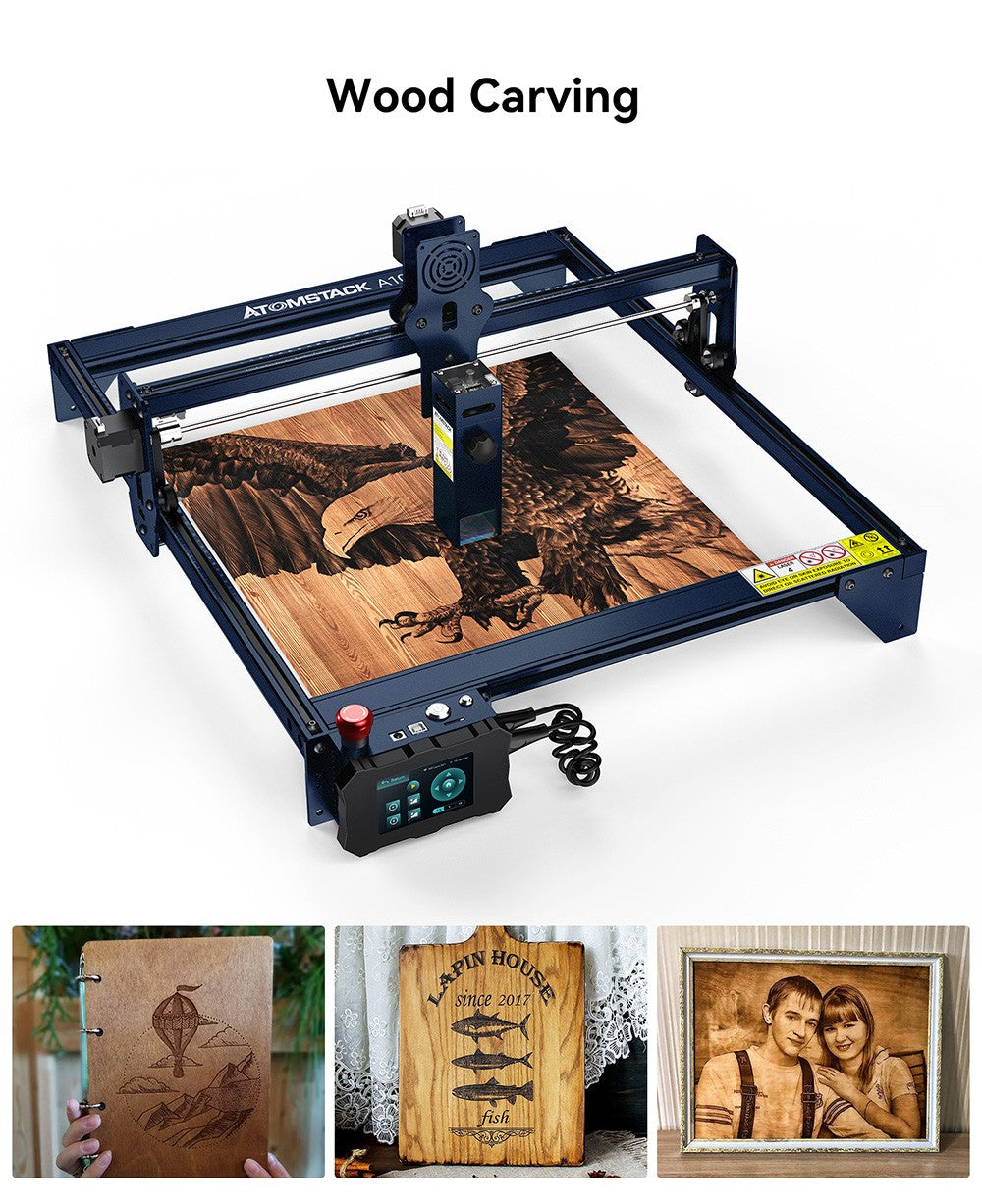 Laserový gravírovací a rezací stroj ATOMSTACK A10 Pro 10W, vysoká presnosť 0,01 mm, pevné zaostrenie, dvojité kompresné zaostrenie, 410*400 mm