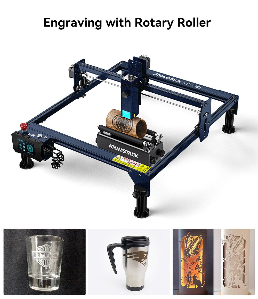 Laserový gravírovací a rezací stroj ATOMSTACK A10 Pro 10W, vysoká presnosť 0,01 mm, pevné zaostrenie, dvojité kompresné zaostrenie, 410*400 mm
