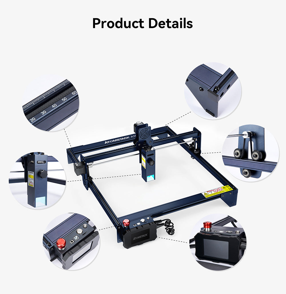 Laserový gravírovací a rezací stroj ATOMSTACK A10 Pro 10W, vysoká presnosť 0,01 mm, pevné zaostrenie, dvojité kompresné zaostrenie, 410*400 mm