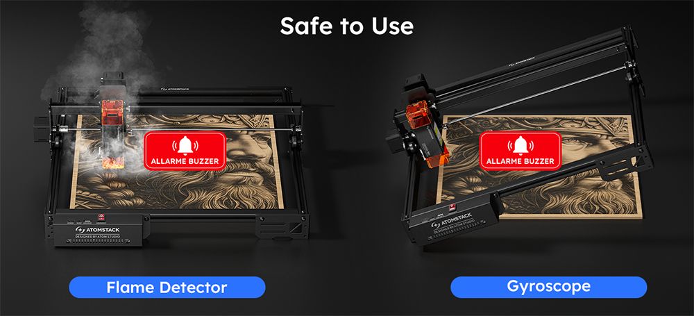 Laserový gravír ATOMSTACK A5 Pro V2 5W, vysoká rýchlosť 400 mm/s, presnosť 0,01 mm, 5 mm drevo, 3 mm čierne akrylátové sklo v jednom ťažení, 410*380 mm