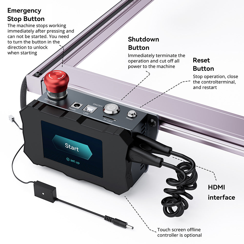 ATOMSTACK AIC1 Systém automatického ovládania prívodu vzduchu, offline práca cez WiFi, 32-bitová základná doska, pre laserové gravírovacie stroje S30 Pro/S20 Pro/A5 Pro/ A5 Pro+