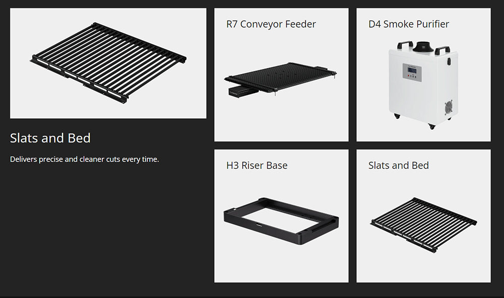 Laserový gravírovací a rezací stroj ATOMSTACK Hurricane CO2 triedy 1, 55 W výkon, 0,01 mm presnosť, 600 mm/s rýchlosť gravírovania, 500*300 mm, viditelný červený svetelný indikátor, 5MP kamera, automatický hasiaci systém, systém odvodzovania dymu