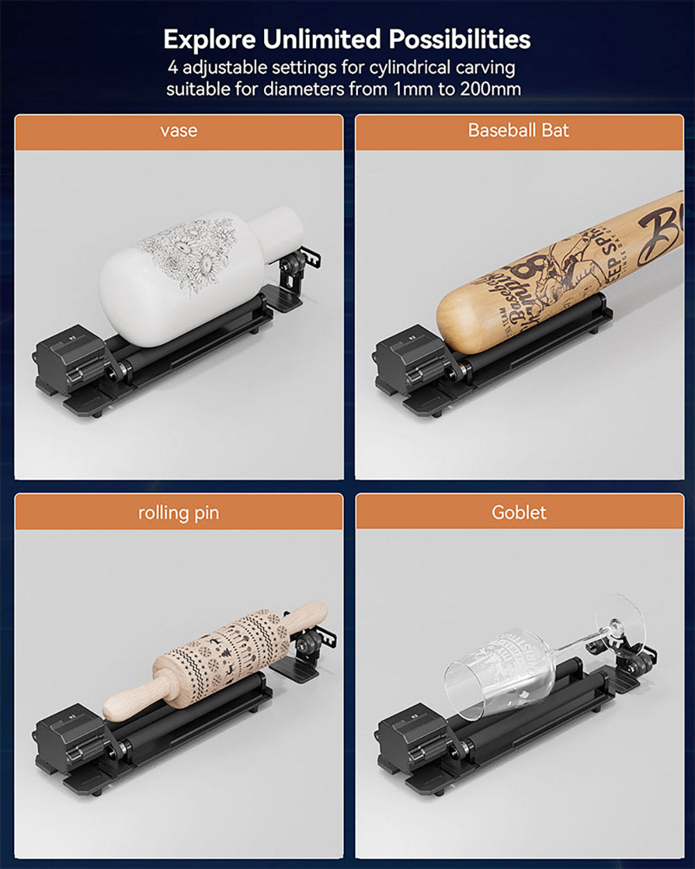 ATOMSTACK R2-B Jednoduchý rotačný valec