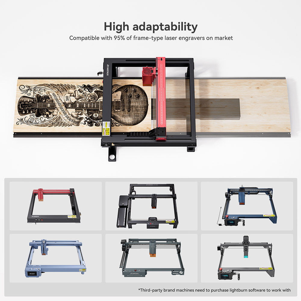 ATOMSTACK R5 Automatický dopravníkový podávač pre laserové gravírovacie stroje ATOMSTACK A6 Series (A6/A12/A24/A48 Pro a A6/A12/A24/A48 Ultra) - Čierna