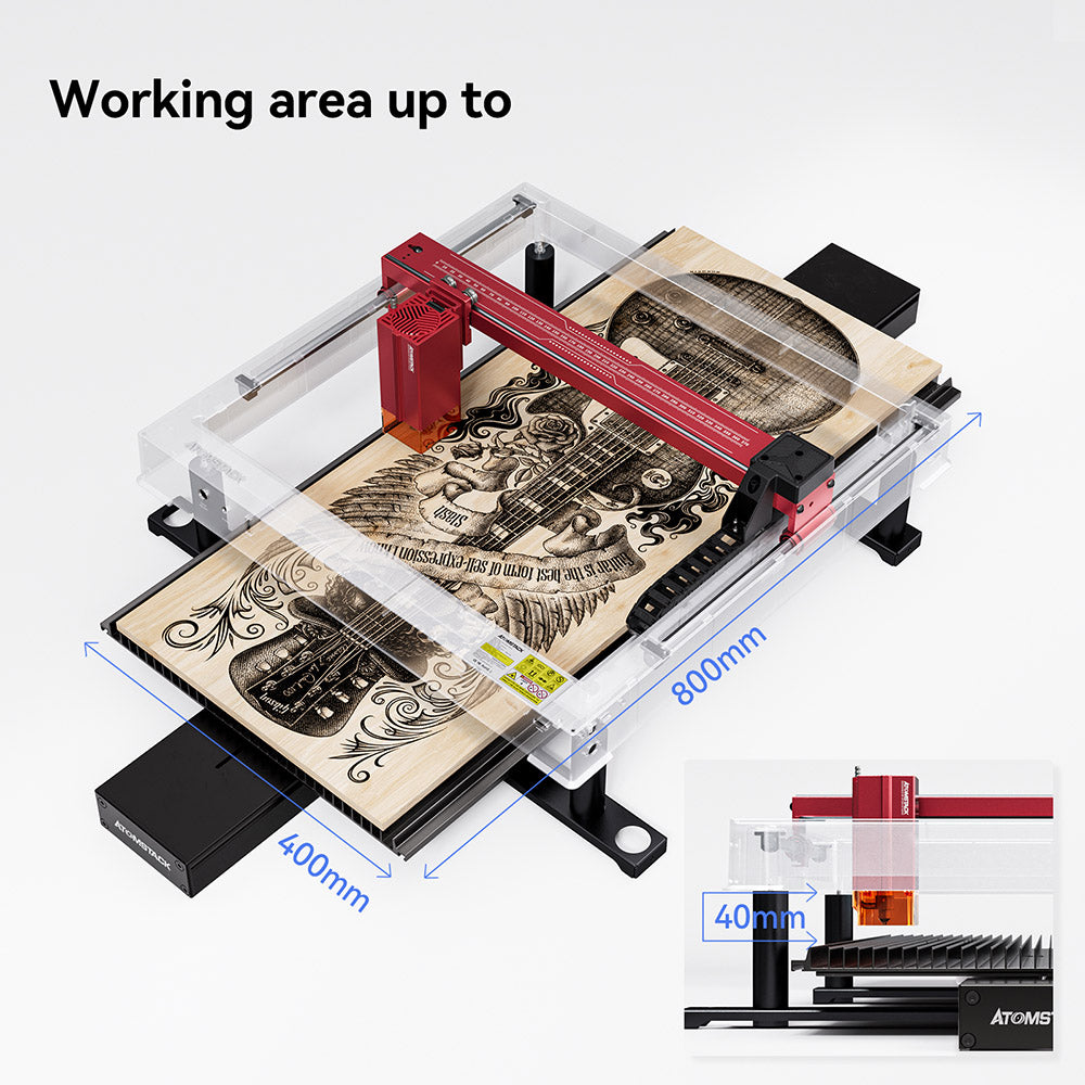 ATOMSTACK R5 Automatický dopravníkový podávač pre laserové gravírovacie stroje ATOMSTACK A6 Series (A6/A12/A24/A48 Pro a A6/A12/A24/A48 Ultra) - Čierna