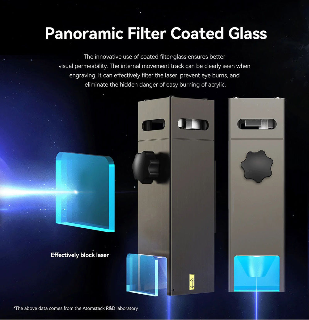 Laserový gravírovací a rezací stroj ATOMSTACK S10 Pro 10W, výkon stroja 50W, pevné zaostrenie, stlačený bod 0,08x0,06 mm, offline prevádzka, 410x400mm