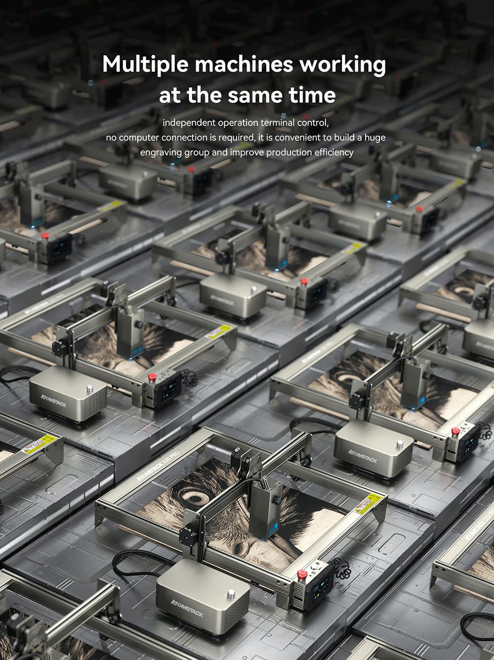 ATOMSTACK S20 Pro 20W laserový gravírovací a rezací stroj s sadou na pomocné prúdenie vzduchu, bez nutnosti zaostrenia, štvorjadrový diodový laser, offline gravírovanie - USA